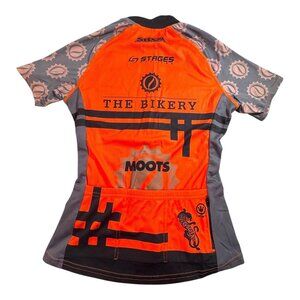 Canari Womens The Bikery Cycling Jersey Orange Gray Size S Full Zip Moots Stages